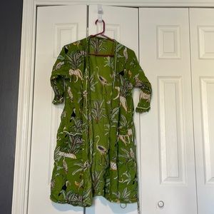 Cotton jungle print house robe
